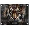 Tijger - Dieren - Portret - Luxe - Zwart tuinposter los doek klein -3d