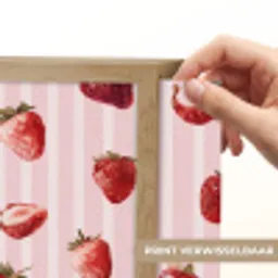 Strepen - Aardbei - Roze Light Box met batterij (Wandlamp) middel 907 -USP_websiteprintNL