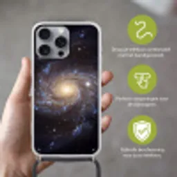 Kosmos - Sterrenstelsel - Donker Hoesje iPhone 16 Pro Max met koord klein -sfeer2_NL