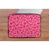 Panterprint - Roze - Dierenprint - Minimalistisch laptophoes neopreen klein -tafel