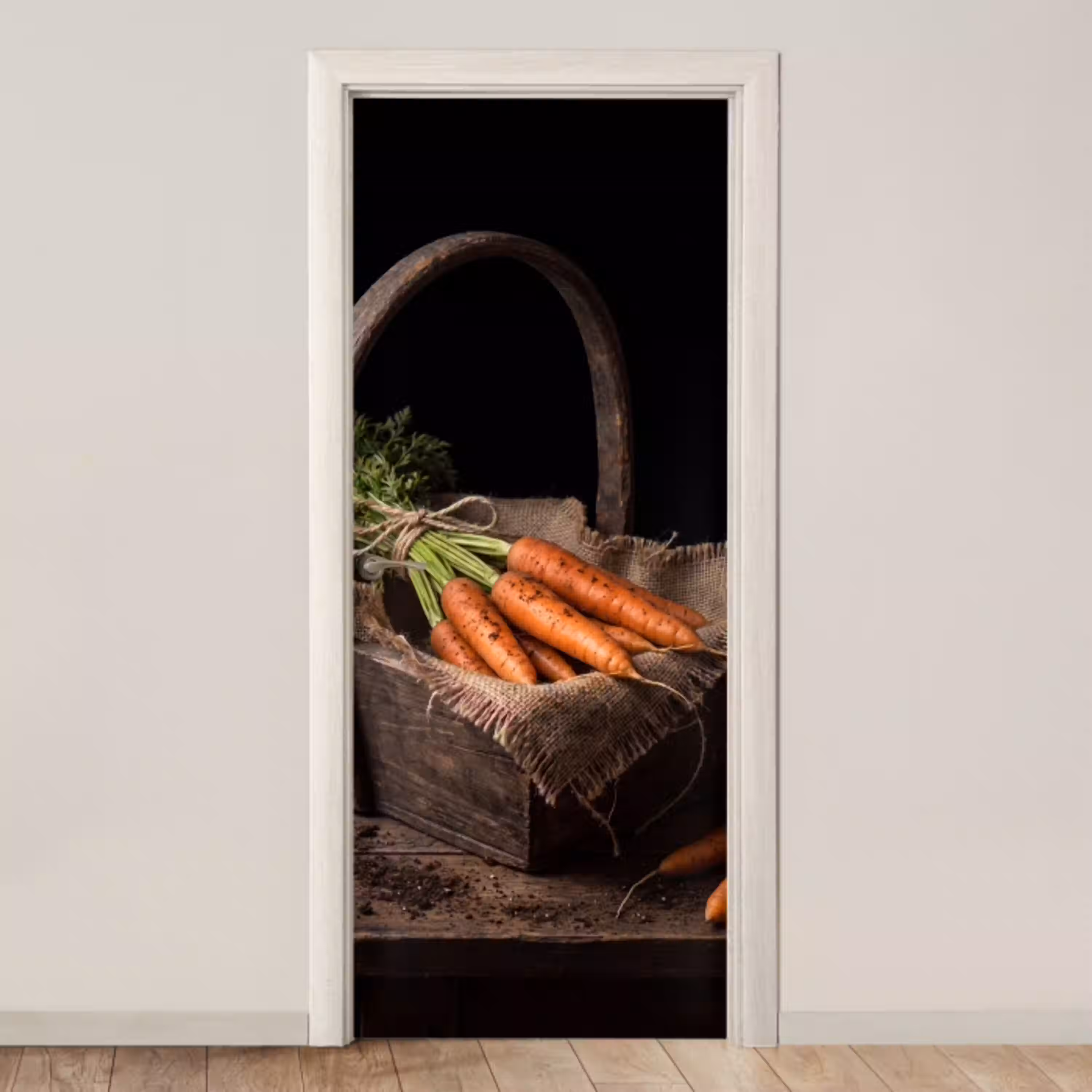 Wortels - Mand - Eten deurposter klein -3d_beige