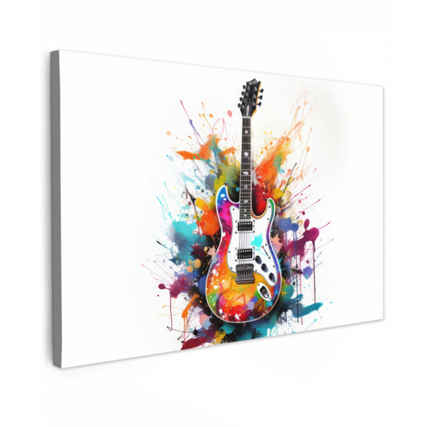 Gitaar - Graffiti - Muziek - Wit canvas 2cm klein -z3d