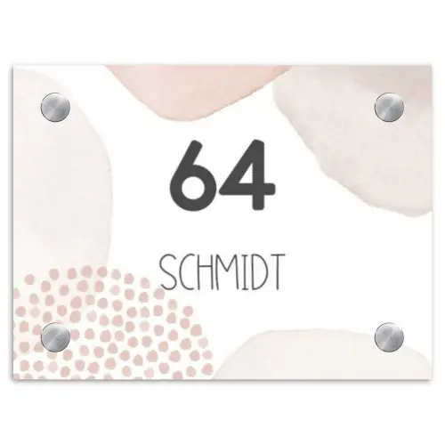 Pastelvormen - Modern Naambord Rechthoek middel -3d