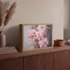 Rozen - Bloemen - Roze - Kunst - Watercolor Light Box met batterij (Wandlamp) middel -sfeer2