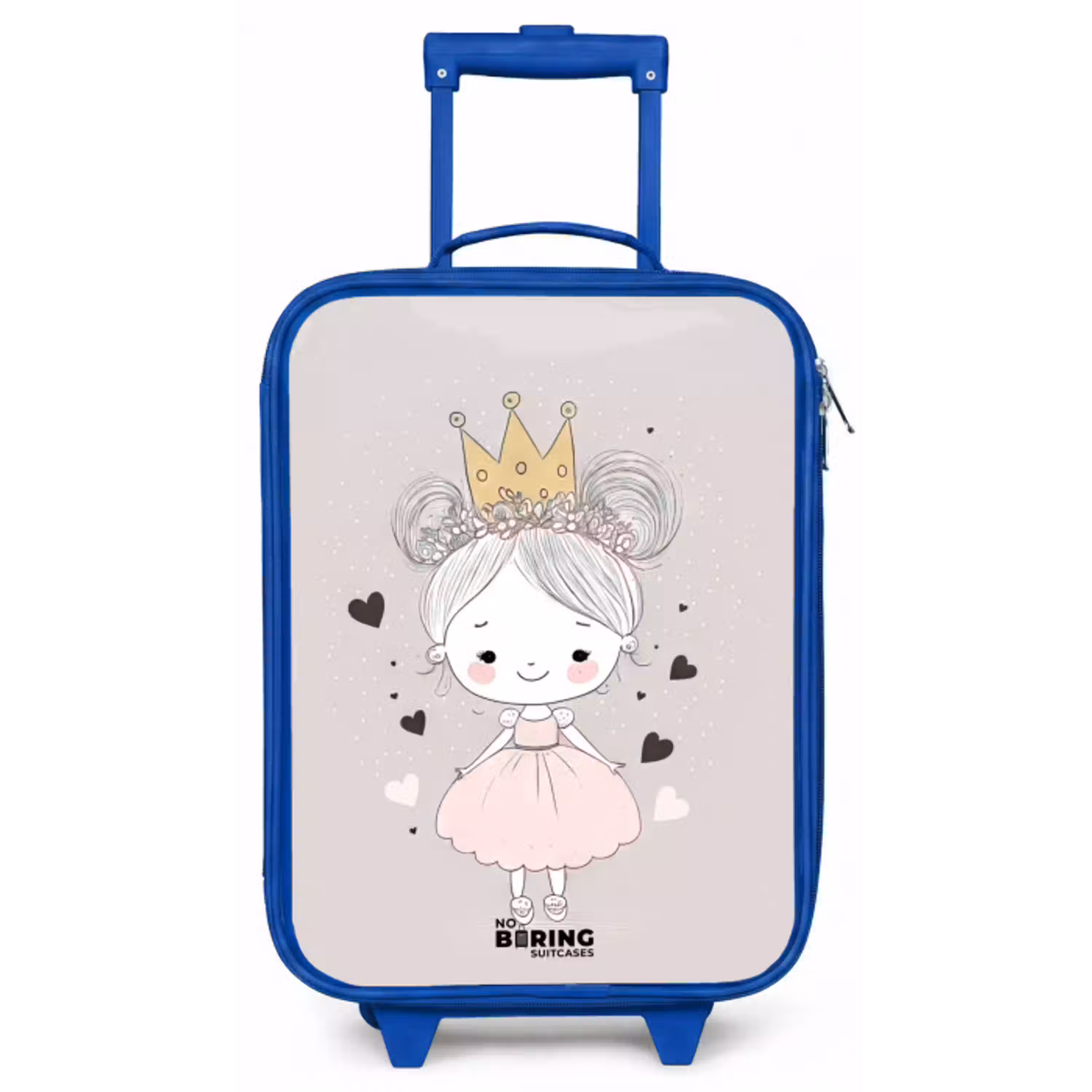 Prinses met knotjes Kinderkoffer - Blauw klein -zz3dotto