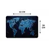 Wereldkaart - Waterstructuur - Blauw Placemat vinyl groot -specs