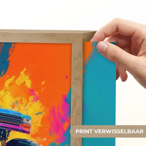 Monstertruck - Abstract - Verfspatten - Kleurrijk Light Box met batterij (Wandlamp kind) middel -USP_websiteprintNL