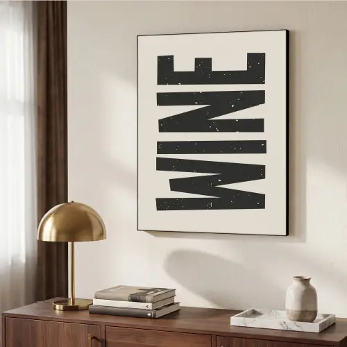 Zwart - Wijn - Decoratie - Vintage Textielframe zwart klein -sfeer3