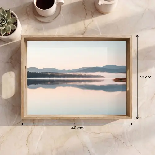 Water - Bomen - Mistlaag Dienblad Rechthoek middel -USP_Formaat
