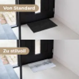 Meer - Dennen - IJs - Winter - Rustgevend Deurmat klein -voor-na_DE