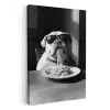 Hond - Bulldog - Pasta - Bril - Stoer - Dieren KitchenYeah - Keuken - Canvas klein -3d