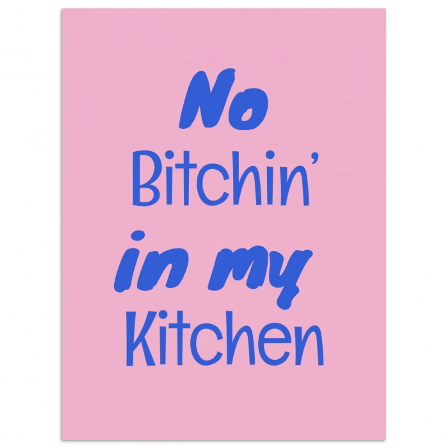 Quote - Blauw - Lettertype - Keuken poster papier klein -3d
