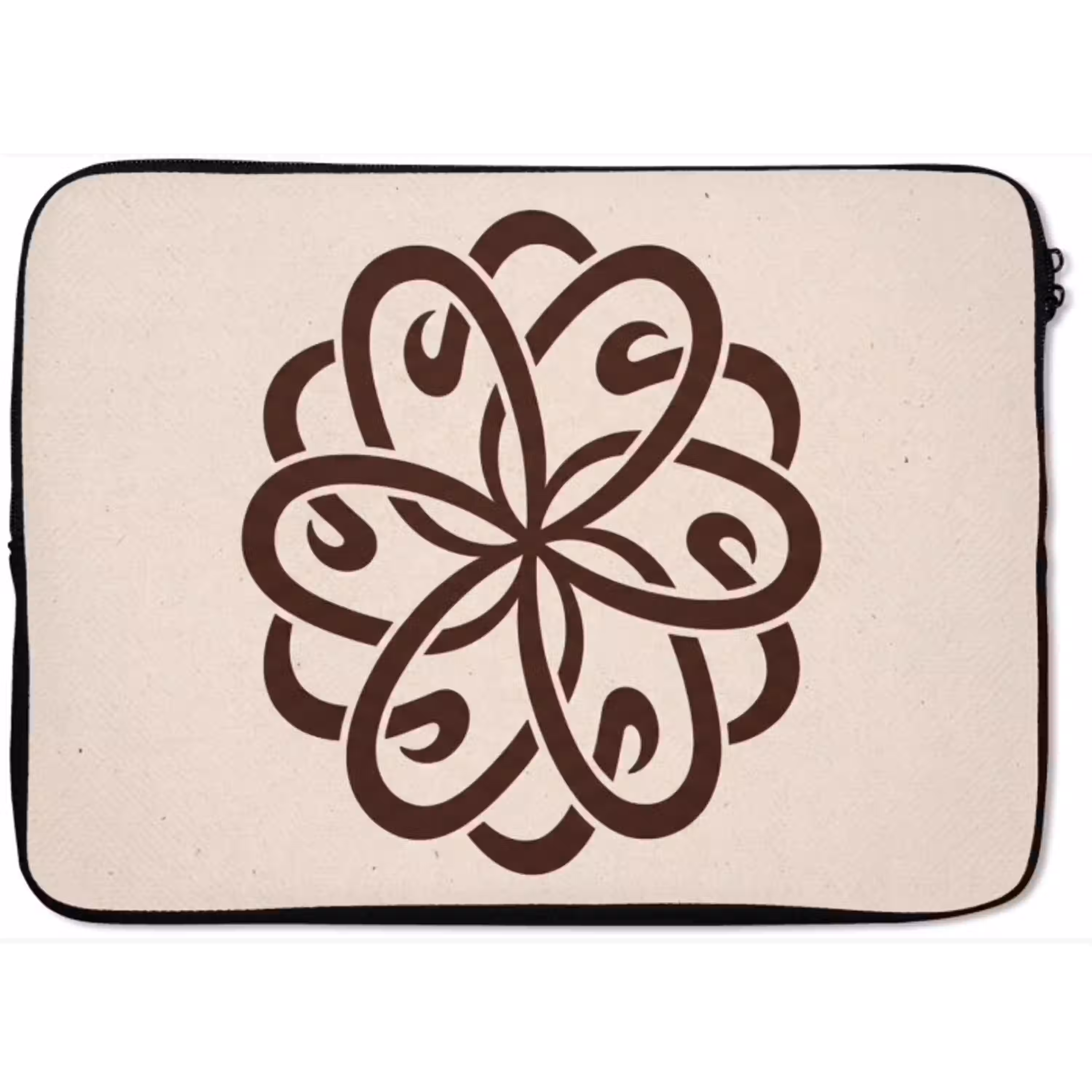 Patroon - Knoop - Abstract - Modern - Bruin laptophoes neopreen klein -zkaufland3dotto