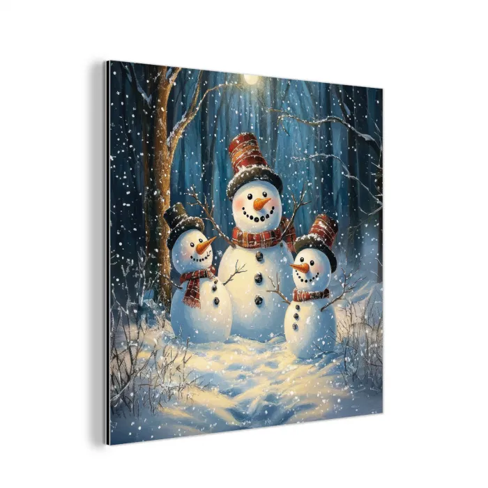 Sneeuwpop - Sneeuw - Winter - Bos aluminium wit klein -3d