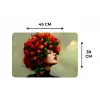 Vrouw - Appels - Rood - Bladeren Placemat vinyl groot -specs