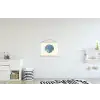 Ribbels - Blauw - Schelp textielposter latten blank klein -kinderkamer