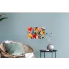 Bloemen - Bladeren - Abstract - Kleurrijk Muursticker klein -plant