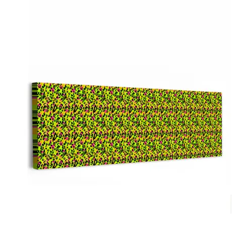 Dieren - Neon - Groen - Panterprint canvas 2cm klein 828 -z3d