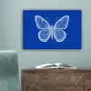 Vlinder - Wit - Getekend - Stippen canvas 2cm klein -sfeer4