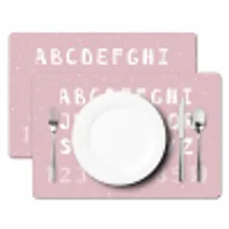 Alfabet - Roze - Cijfers - Kind Placemat vinyl groot -zzsfeer2_Kitchenyeah-website
