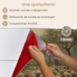 Herderin met kudde schapen - Schilderij van Anton Mauve keuken achterwand spatscherm klein -spatscherm_NL