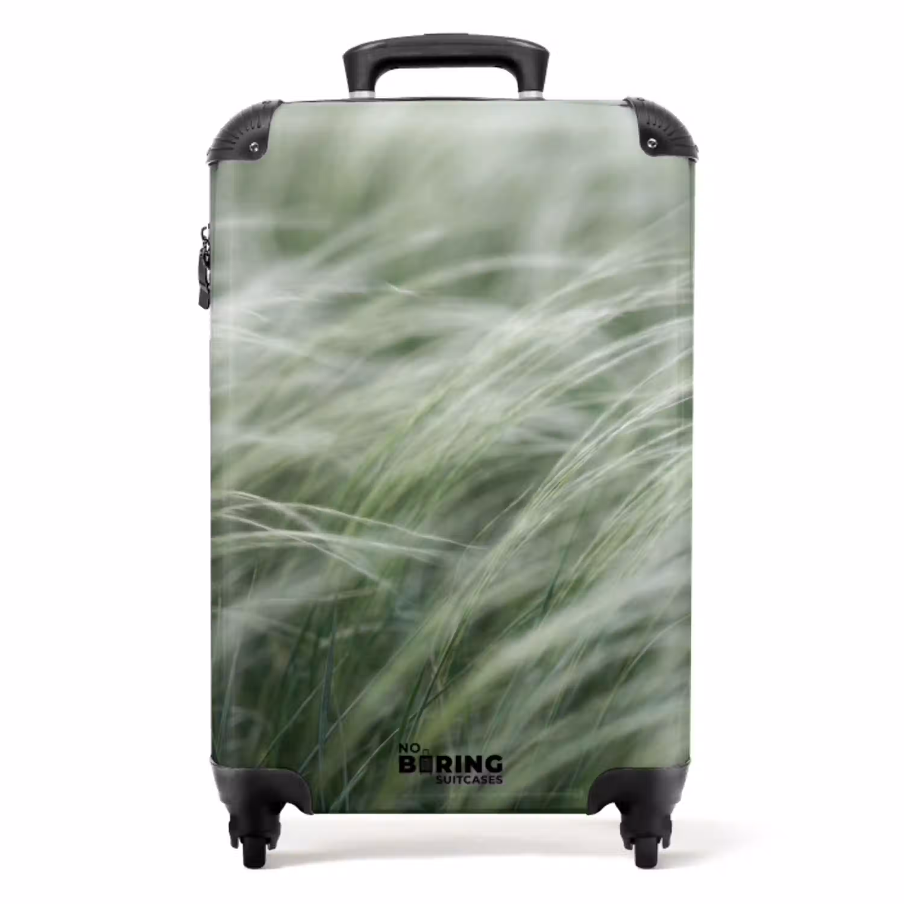 Gras - Wazig - Natuur - Groen - Zacht NBS - Handbagage koffer - Volwassenen Unisex middel -productfoto_recht