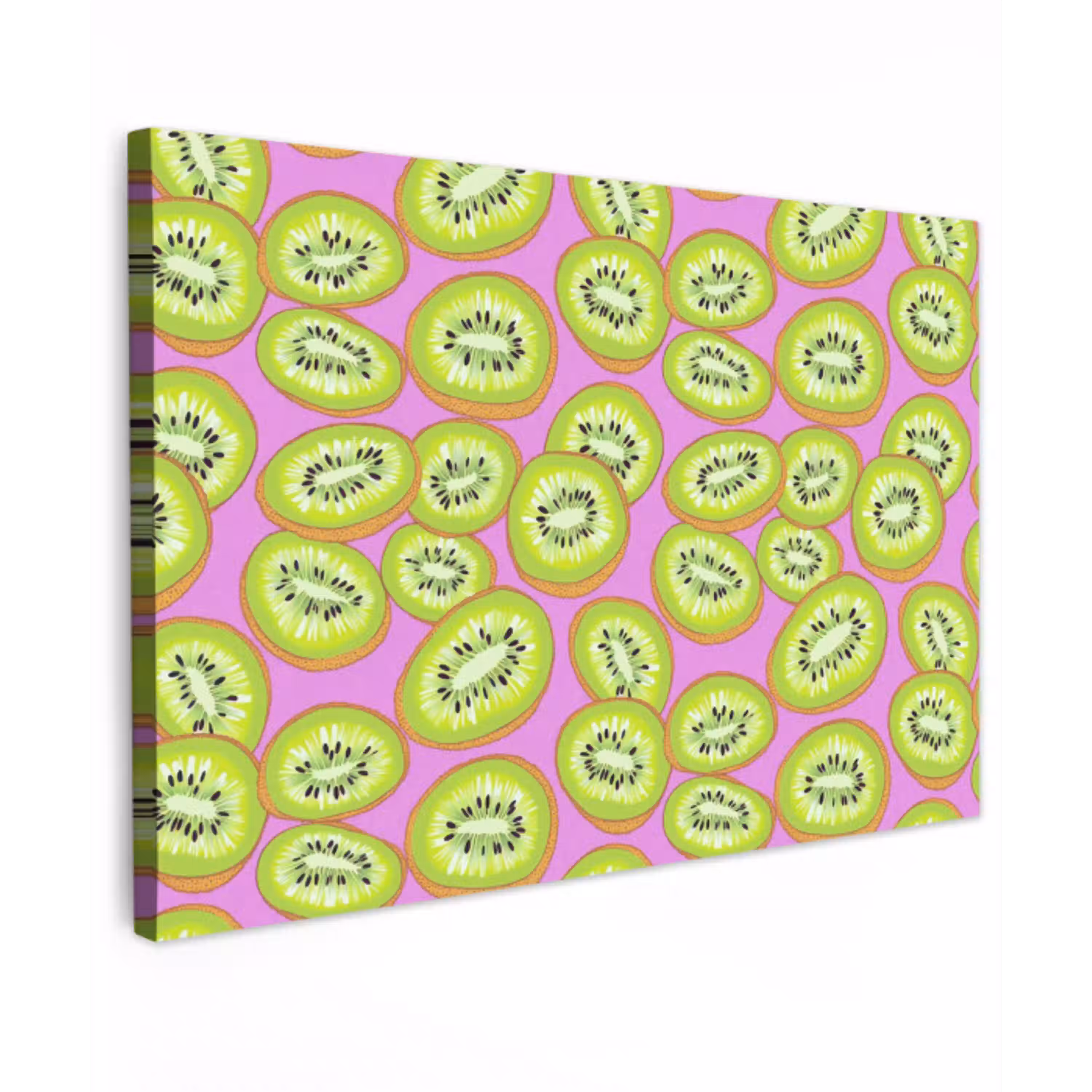 Kiwi - Speels - Groen Tuinposter op houten frame 2 cm dik klein 845 -3d