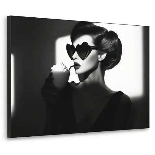Vrouw - Zwart - Hart Textielframe zwart klein -3d