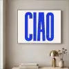 Ciao - Hoofdletters - Blauw - Minimalistisch Textielframe zwart klein -sfeer2