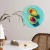 Avocado - Groen - Pit - Schaduw Wandcirkel kunststof plaat 5mm dik klein -sfeer4