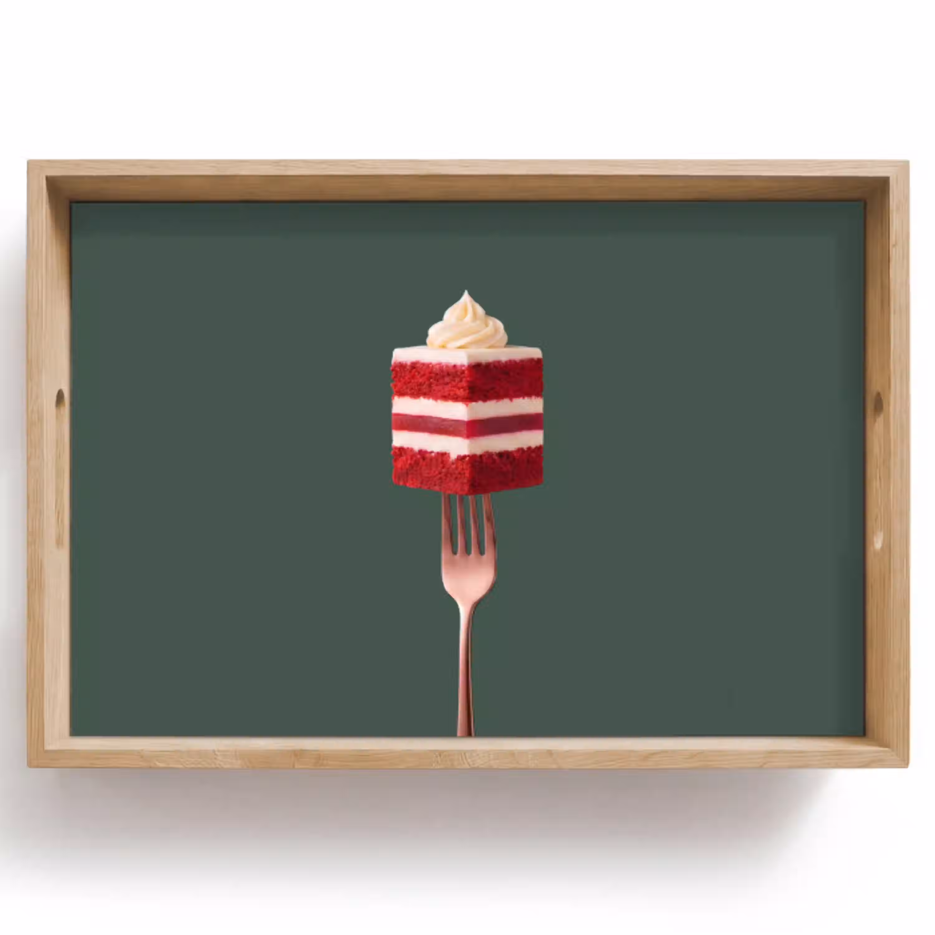 Cake - Vork - Rood Dienblad Rechthoek middel -z3d_shopping