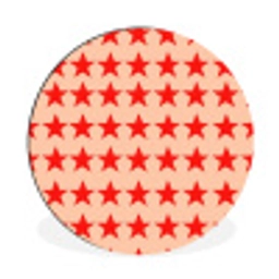 Patroon - Sterren - Rood Wandcirkel aluminium klein 190 -3d