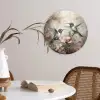 Kolibrie - Vogels - Bloemen - Planten Wandcirkel kunststof plaat 5mm dik klein -sfeer4