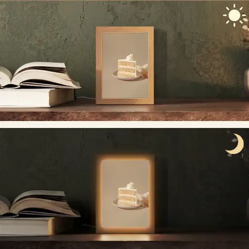Vanilletaart - Cake - Romig Light Box met kabel (Tafellamp) klein -sfeer3