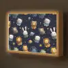 Dieren - Sterrenhemel - Ruimte Light Box met batterij (Wandlamp kind) middel -z3d_website