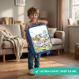 Busje met allemaal dieren Kinderkoffer - Blauw klein -sfeer2_EN