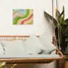 Lijnen - Pasteltinten - Golvend tuinposter los doek klein -sfeer7