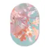 Eikenbladeren - Takken - Roze Wandcirkel Ovaal Glas middel -3d