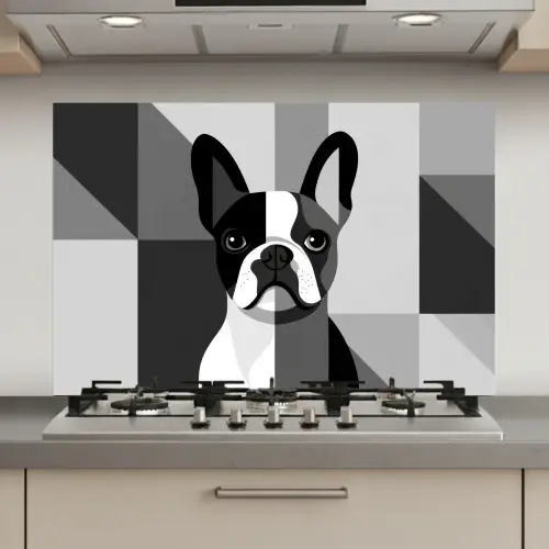 Buldog - Zwart - Abstract - Vlakken keuken achterwand spatscherm klein -3d_website