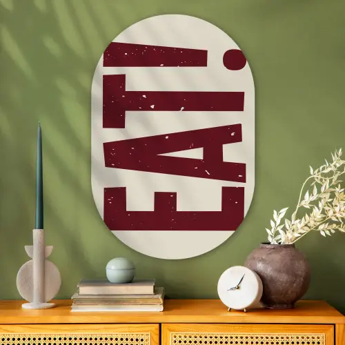Red - Eten - Vintage - Decoratie Wandcirkel Ovaal Glas middel -sfeer2