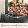 Penseelstrepen - Herfstsymfonie - Bordeauxrood keuken achterwand 2 middel 871 -usp_FR