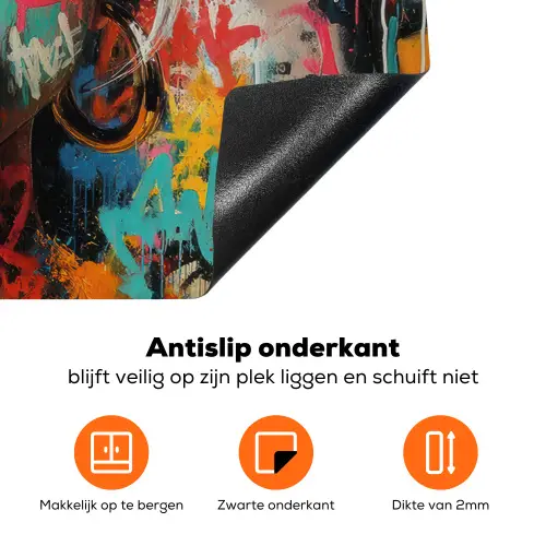 Vrouw - Kauwgom - Graffiti - Love Inductie beschermer vinyl 3mm klein -zzzzzzz-td-onderkant