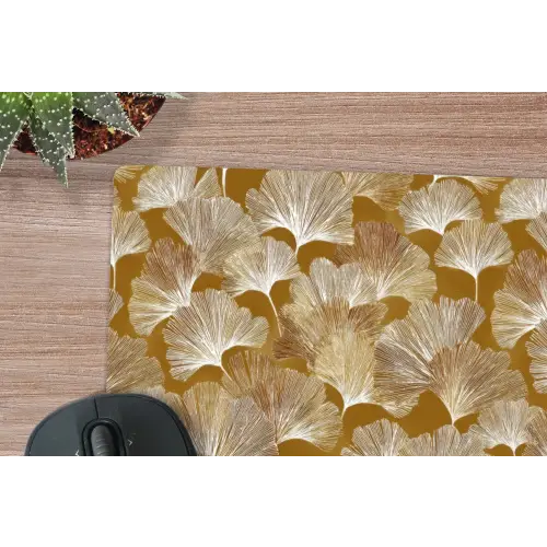 Ginkgo - Bladeren - Goud muismat rubber klein 262 -closeup