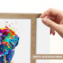 Olifanten - Dieren - Verf - Kleurrijk Light Box met batterij (Wandlamp kind) middel -USP_websiteprintDE