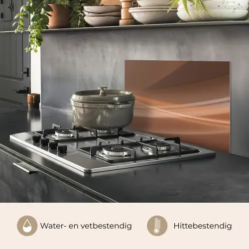Golven - Abstract - Bruin keuken achterwand spatscherm klein -usp_NL
