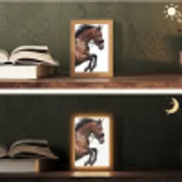 Paard - Springen - Modern Light Box met kabel (Tafellamp) klein -sfeer3