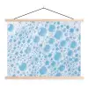 Schuim - Bubbels - Blauw textielposter latten blank klein -3d
