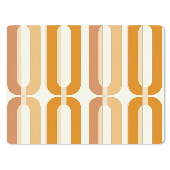 U-vorm - Retro - Oranje muismat rubber klein 262 -3d