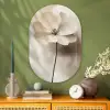 Bloem - Beige - Verf - Schaduw Wandcirkel Ovaal Glas middel -sfeer2