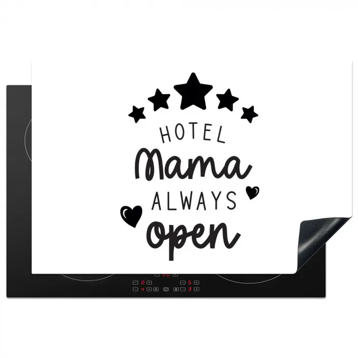 Spreuken - Hotel mama always open - Mama - Quotes Inductie beschermer vinyl 3mm klein -3d